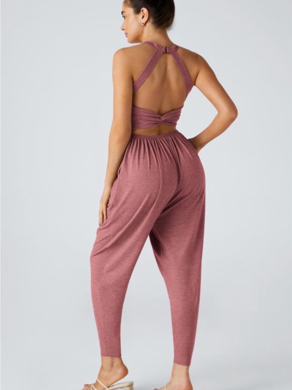 U Neck Pocket Harem Casual Jumpsuit-Easy Peezy Edition - Picture 2 of 3